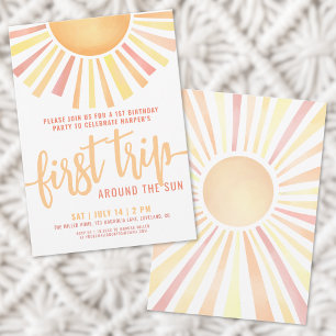 Invitation Boho Premier Tour du Soleil 1er Anniversaire
