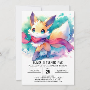 Invitation Boho Printable Renard Anniversaire