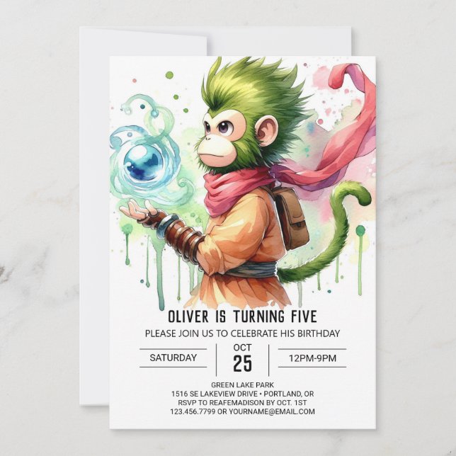 Invitation Boho Printable Singe Anniversaire (Devant)