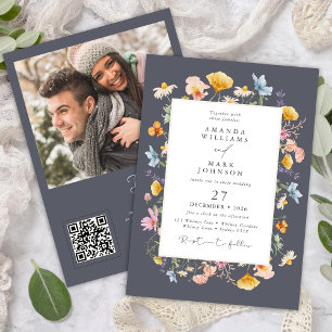 Invitation Boho Printemps Fleur sauvage Botanical Garden Wedd