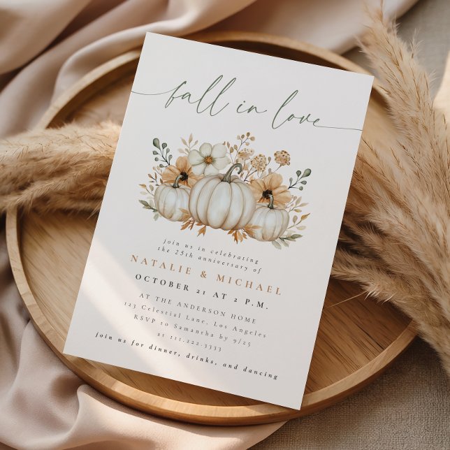 Invitation Boho Pumpkin Automne Tomber en Amour Anniversaire  (Créateur téléchargé)