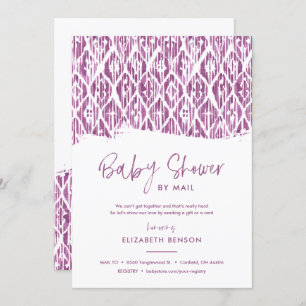 Invitation Boho Purple Ikat Baby shower par courrier