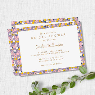 Invitation Boho Purple Printemps Floral mou Fête des mariées
