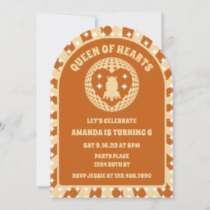Invitation Boho Queen Of Hearts Anniversaire Party Arch