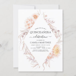Invitation Boho Quinceañera Dusty Pink15e anniversaire