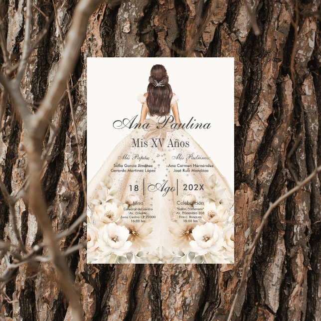 Invitation Boho Quinceanera Espagnol  (Créateur téléchargé)