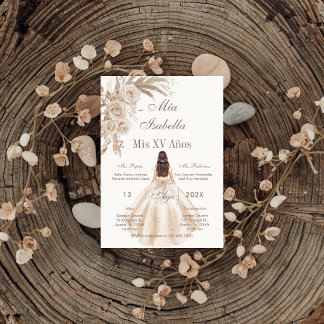 Invitation Boho Quinceanera Espagnol