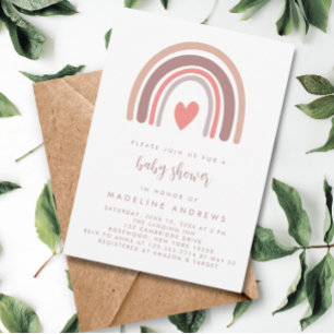 Invitation Boho Rainbow Baby shower neutre genre