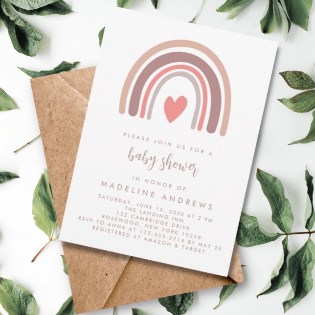 Invitation Boho Rainbow Baby shower neutre genre (Créateur téléchargé)