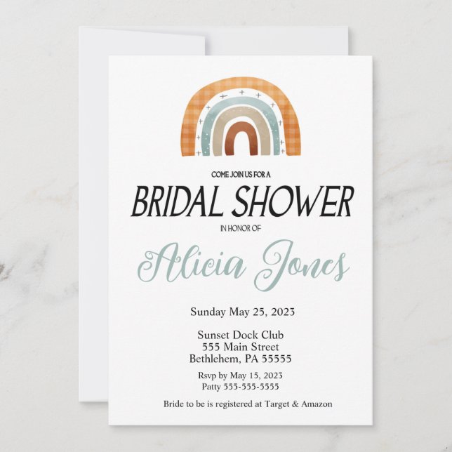 Invitation Boho Rainbow Bridal Show (Devant)