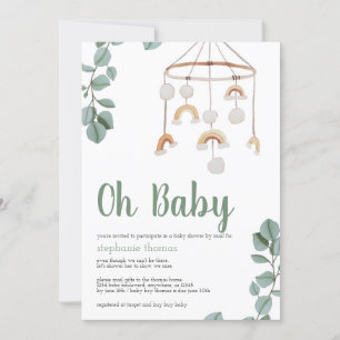 Invitation Boho Rainbow Mobile Baby shower par Mail Greenery