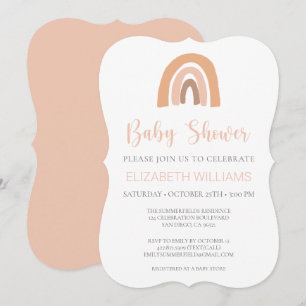 Invitation Boho Rainbow Pink Pastel Baby shower