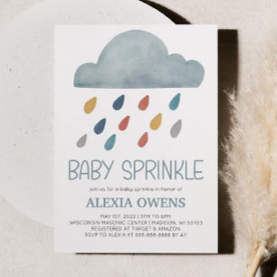 Invitation Boho Rainbow Pluie Baby shower