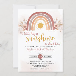 Invitation Boho Rainbow Un petit rayon de soleil Baby shower