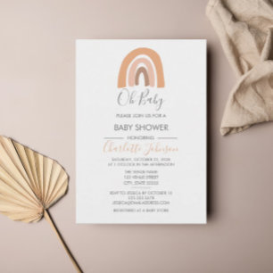 Invitation Boho Rainbow Watercolor Baby shower fille