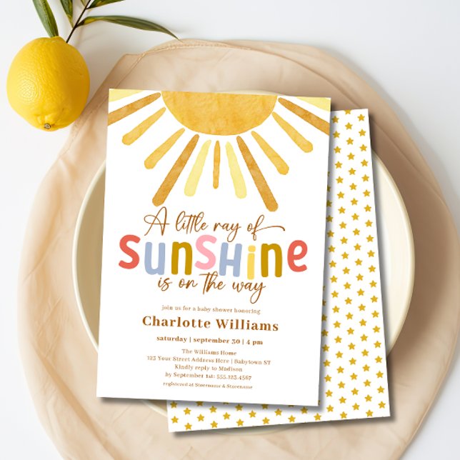Invitation Boho Ray of Sunshine Baby shower (Créateur téléchargé)