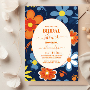 Invitation Boho Retro Floral Fête des mariées