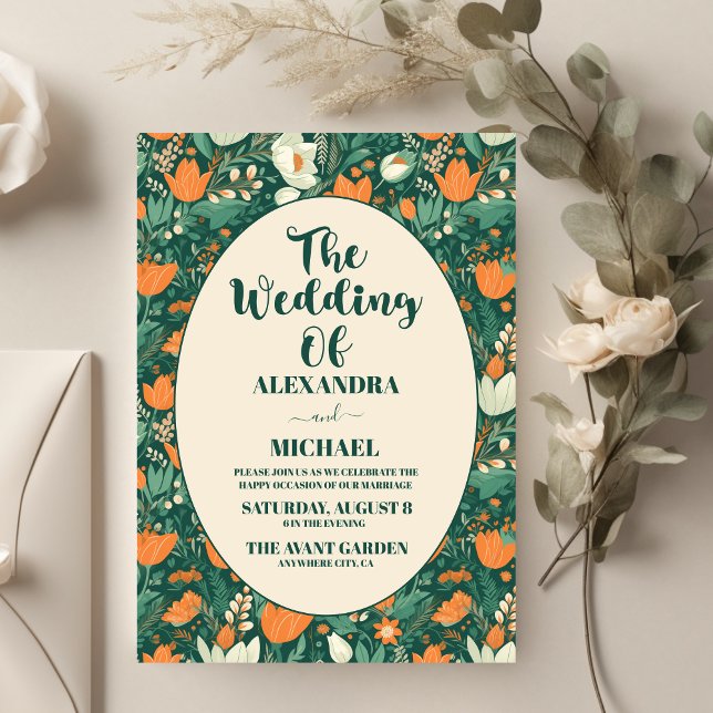 Invitation Boho Retro Floral Mariage (Créateur téléchargé)