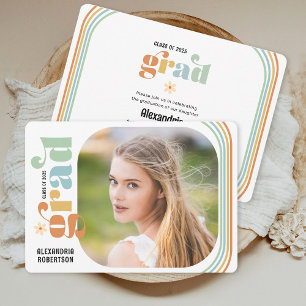 Invitation Boho Retro Photo Graduation Party