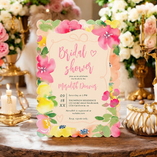 Invitation Boho romantique audacieux rose floral arc nuptiale