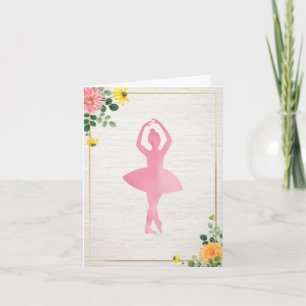 Invitation Boho rose Aquarelle Brick Floral Ballet Anniversai