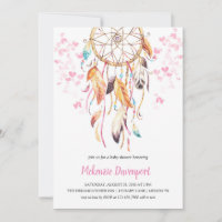 Boho rose Coeur rose Dreamcatcher Baby shower fill