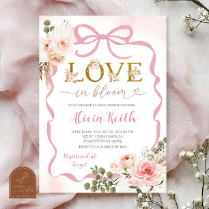 Invitation Boho Rose Coquette Herbe des Pampas Baby Shower Am