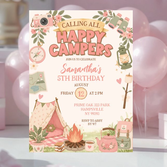Invitation Boho Rose Joyeux Anniversaire Fille (Créateur téléchargé)