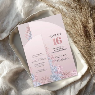 Invitation Boho rose or printemps arche fleurie arche cadre d