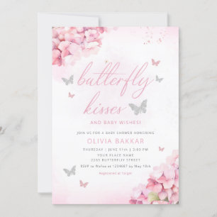 Invitation Boho rose papillon floral embrasse Baby shower fil