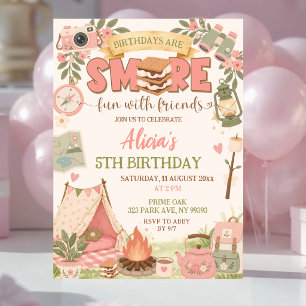 Invitation Boho Rose Smore Amusement Avec Amis Anniversaire
