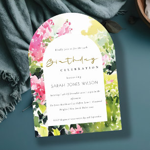 Invitation Boho Rose Vert Tropical Bougainvilliers Anniversai