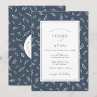 Boho Royal Blue Opulence Feuilles Photo Mariage