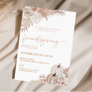 Invitation Boho Russe Ami Action de grâces Thanksgiving Potlu