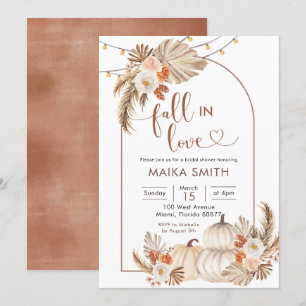 Invitation Boho Rustic Citrouille tomber dans la Fête des mar