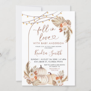 Invitation Boho Rustic Citrouille tomber dans le Baby shower 