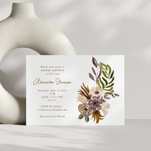 Invitation Boho Rustic Dusty Nature Fête des mariées botaniqu
