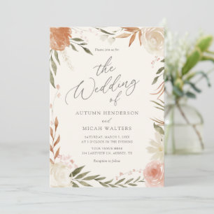 Invitation Boho Rustic Fall Floral Mariage