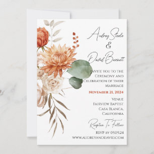 Invitation Boho Rustic Floral Mariage