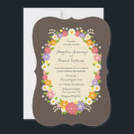 Invitation Boho Rustic Floral Mariage<br><div class="desc">Une suite de faire-part de mariage rustique encadrée d'une couronne de jolies fleurs,  éléments qui en font un choix parfait pour les mariages du printemps et de l'été. Petites flèches et coeurs apportent une touche romantique.</div>