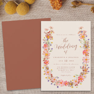 Invitation Boho Rustic Floral Mariage de automne