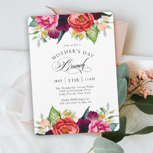 Invitation Boho Rustic Floral Mothers Day Brunch