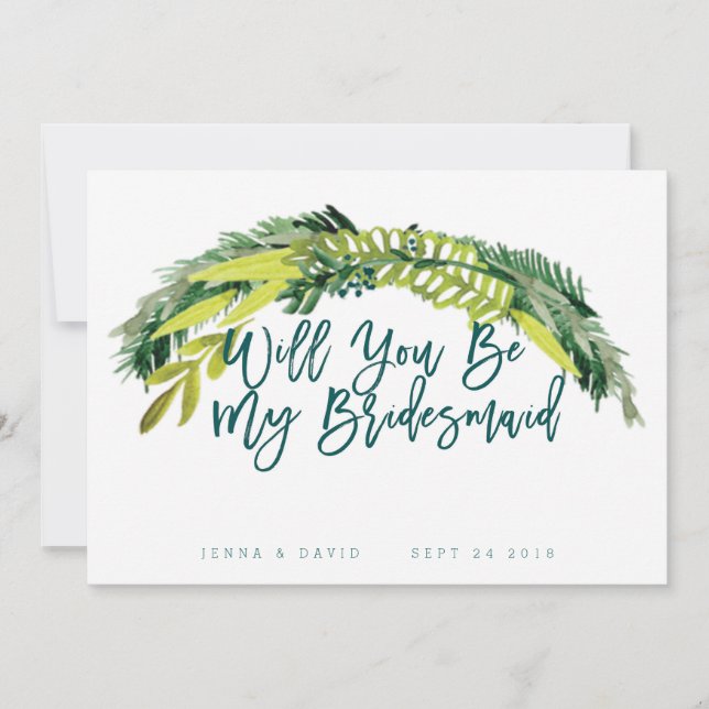 Invitation Boho Rustic Serez-Vous Ma Servante D'Épouse (Devant)