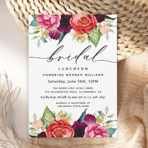 Invitation Boho rustique aquarelle Floral Bridal Luncheon