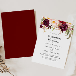 Invitation Boho Rustique Colorée Réception De Mariage Floral