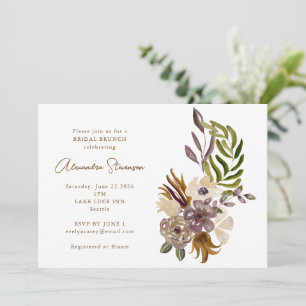Invitation Boho Rustique Dusty Nature Botanique Bridal Brunch