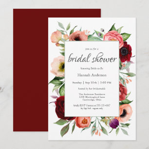 Invitation Boho rustique Fête des mariées de charme botanique