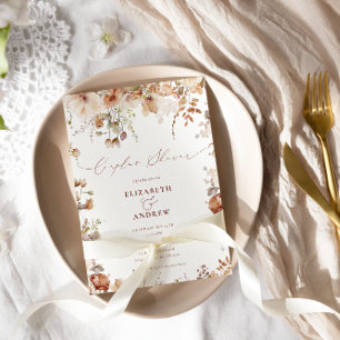 Invitation Boho Rustique Fleurs Jardin Couples Douche