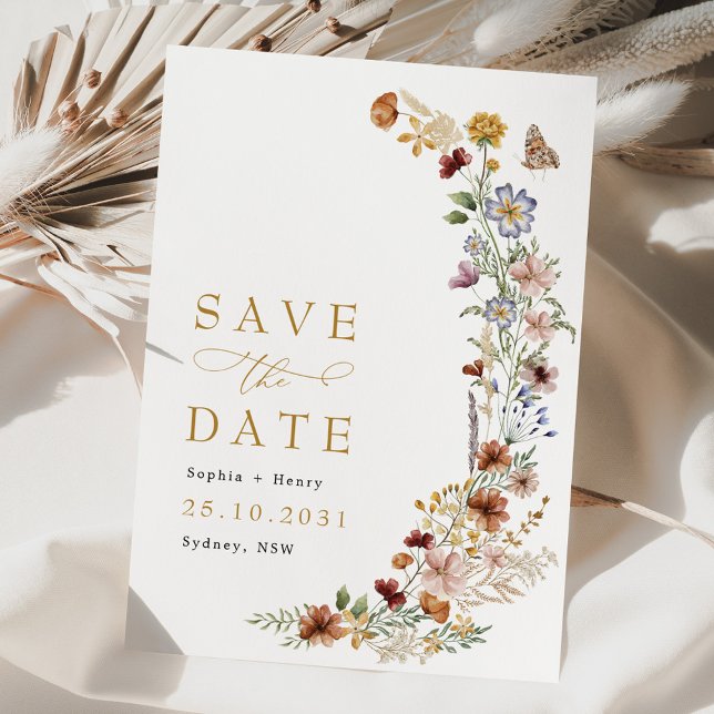 Invitation Boho Rustique Jardin Fleurs Mariage Enregistrer la (Créateur téléchargé)