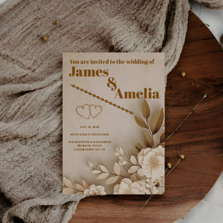 Invitation Boho Rustique | Mariage Élégant